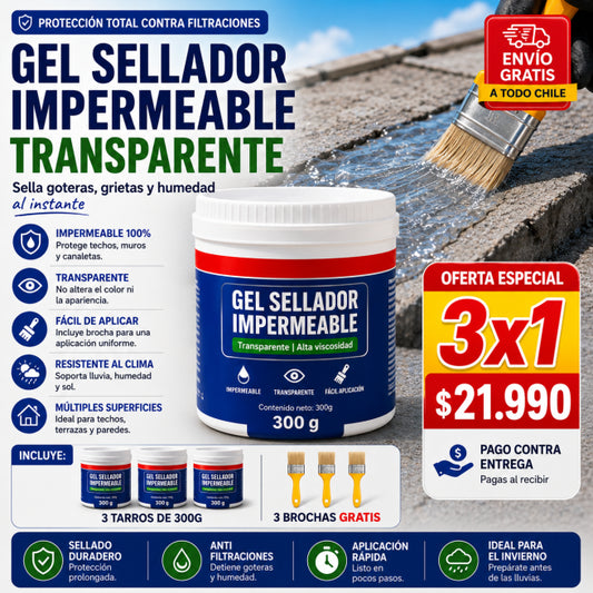 Sellador Impermeable Transparente 300gr + Brocha