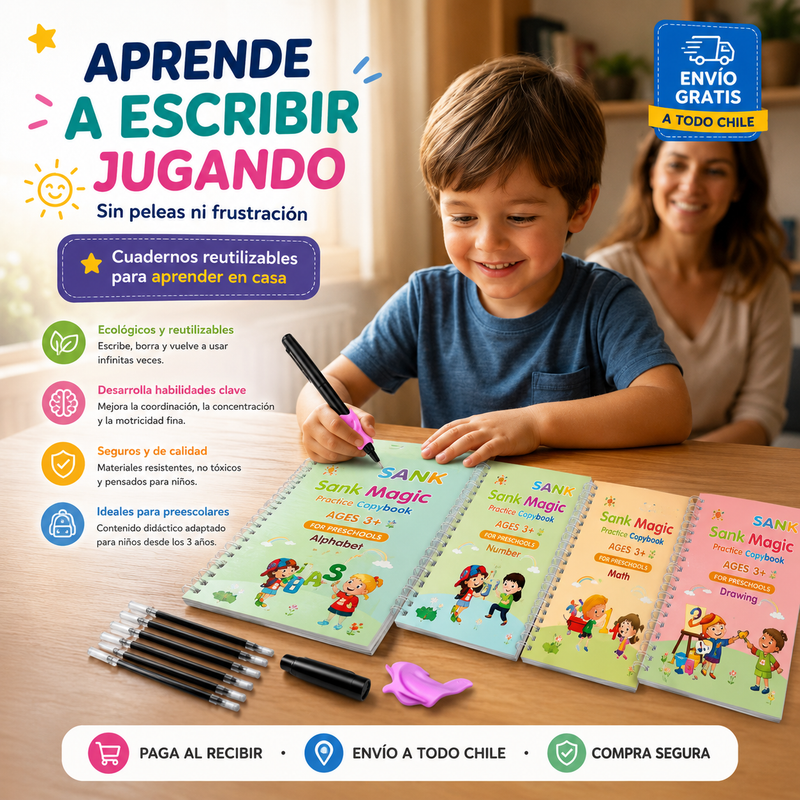 Set Cuaderno Mágico de Caligrafía Montessori