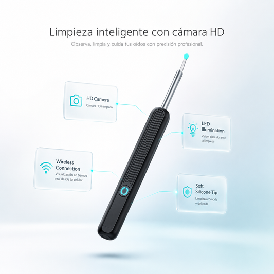 VisorClean™ — Limpiador de Oídos con Cámara HD y App