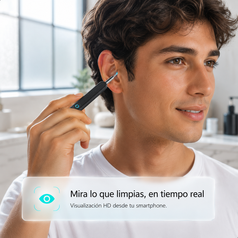 VisorClean™ — Limpiador de Oídos con Cámara HD y App