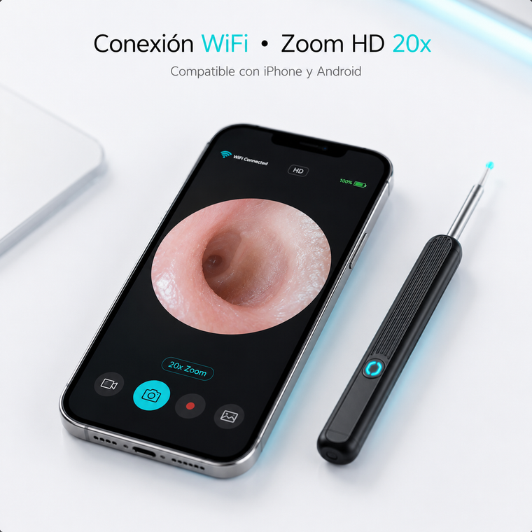 VisorClean™ — Limpiador de Oídos con Cámara HD y App