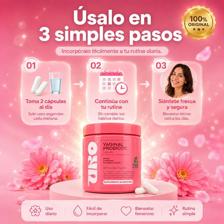 URO Probiótico Vaginal - Salud Vaginal y Digestiva para Mujeres